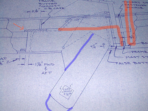 This is a photo of the blueprint plans for my boat from the Mystic 