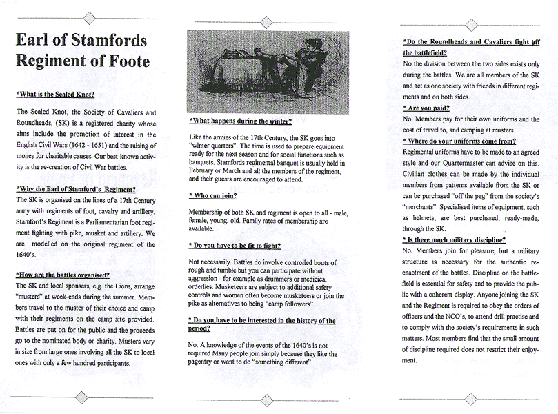 Side 1 of regimental flyer